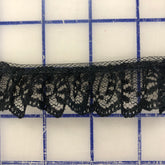 Ruffled Lace Trim - 1.125-inch Ruffled Lace Black